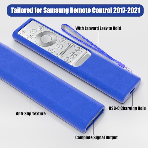 BE Beautiful Earth 2 Pack Silicone Remote Cover for Samsung Smart TV Remote 2019–2026, Non-Glow Protective Case for Solar Cell Remote BN59-01357 BN59-01385 BN59-01265A, Anti-Slip (Ocean Blue & Black) - Image 2