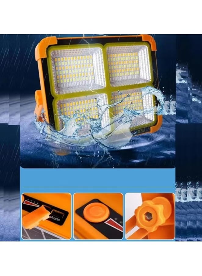 كشاف LED يعمل بالطاقة الشمسية مقاومة للماء و المطر, مزود ببطارية داخلية ضخمة لشحن الهاتف ومختلف الاجهزة - Image 2