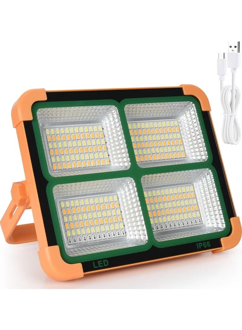 كشاف LED يعمل بالطاقة الشمسية مقاومة للماء و المطر, مزود ببطارية داخلية ضخمة لشحن الهاتف ومختلف الاجهزة - Image 5