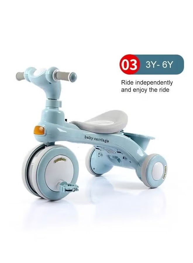 Children Bike, Kids Tricycle with Guardrail, Toddler 3 Wheel Stroller for Boys and Girls Ages 1-6 Years Blue - Image 3