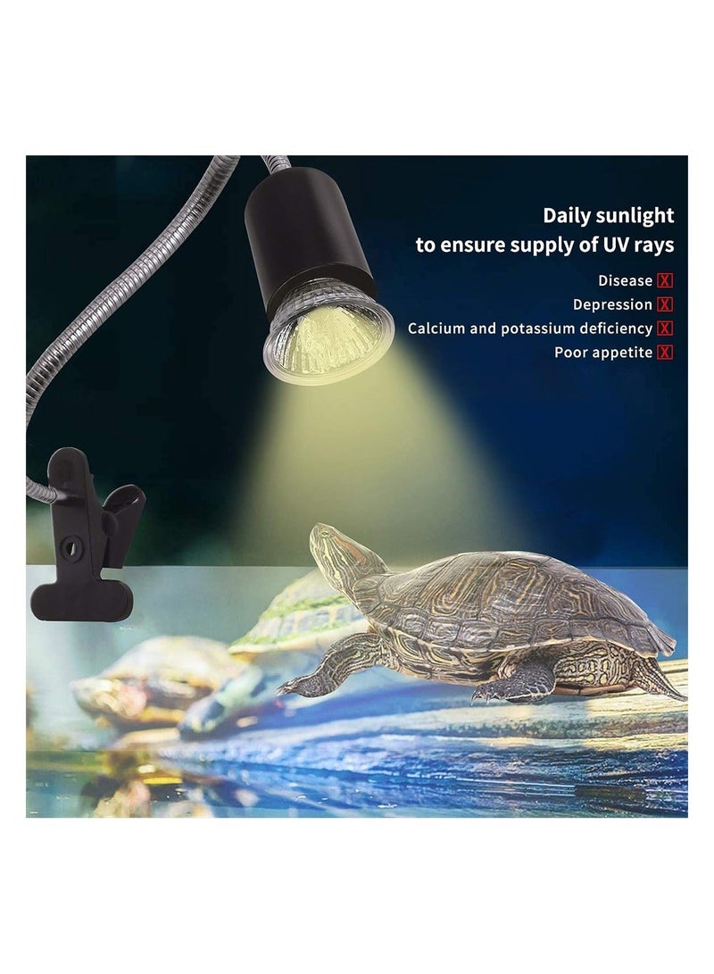 Turtle Heat Lamp Reptile Heating Lamp E27 UVA/UVB Heat Spot Lamp with 2 Pcs 50W Heat Lamp bulbs for Reptiles Lizards Turtles Snakes Amphibians - Image 4