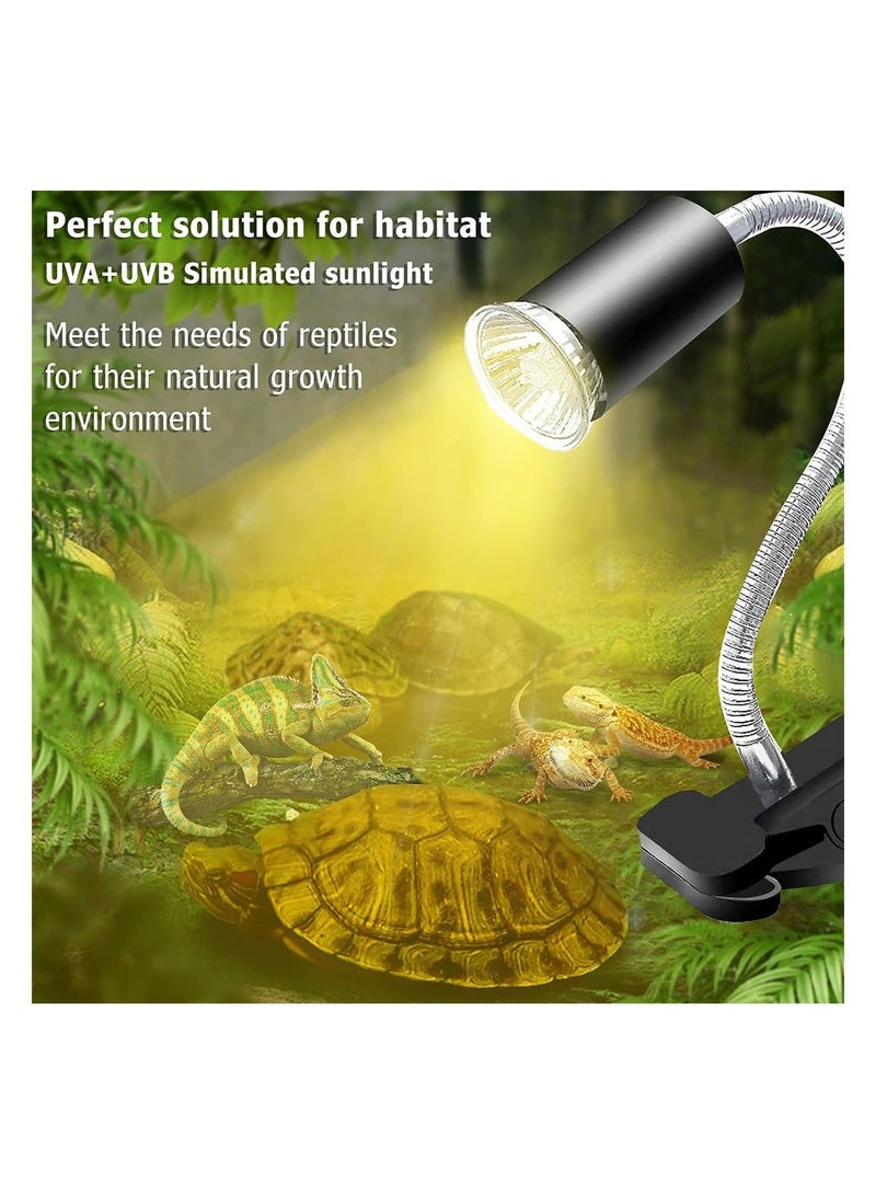 Turtle Heat Lamp Reptile Heating Lamp E27 UVA/UVB Heat Spot Lamp with 2 Pcs 50W Heat Lamp bulbs for Reptiles Lizards Turtles Snakes Amphibians - Image 3