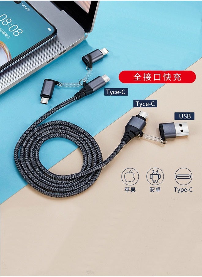 ماركة غير محددة - كابل بيانات خط الطاقة 3 في 2 من النوع C، موصل USB ميكرو، كابل شحن سريع لنقل البيانات بطول 1.5 متر - Image 1