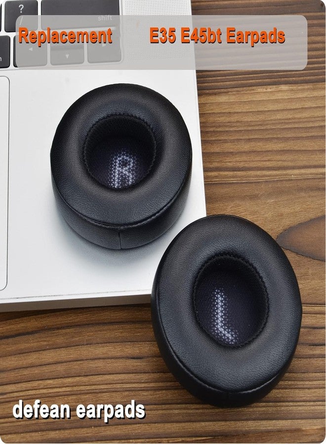 defean وسادات أذن E35 E45bt - قطع غيار وسادة الأذن البديلة من ديفين متوافقة مع سماعات JBL E35 E45bt E45 بلوتوث اللاسلكية، جلد أنعم، رغوة عازلة عالية الكثافة (أسود) - Image 3