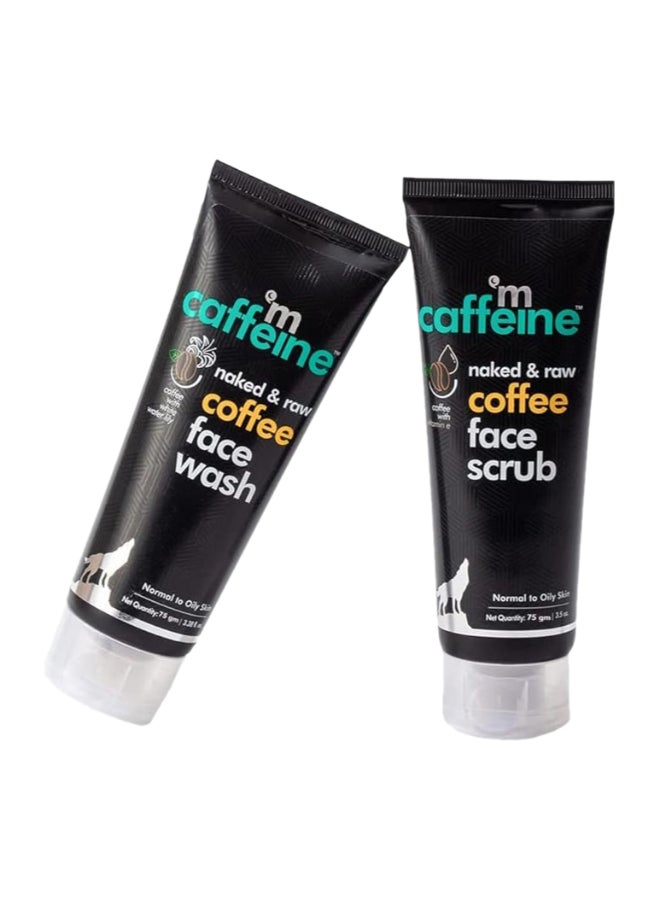MCaffeine Face Wash Combo Pack with Face Scrub 75ml each | Pack of 2 Coffee Face Care Kit for Pollution Control & Tan Removal - Image 1