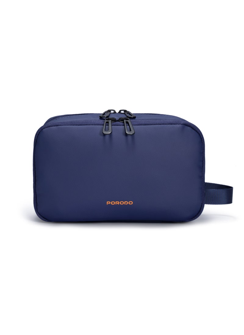 porodo Ultralite Organizer Pouch with Dual Compartment and Water-Repellent Fabric / Portable Hand Bag / Travel Pouch / Internal Mesh Pockets - Navy Blue  - Image 1