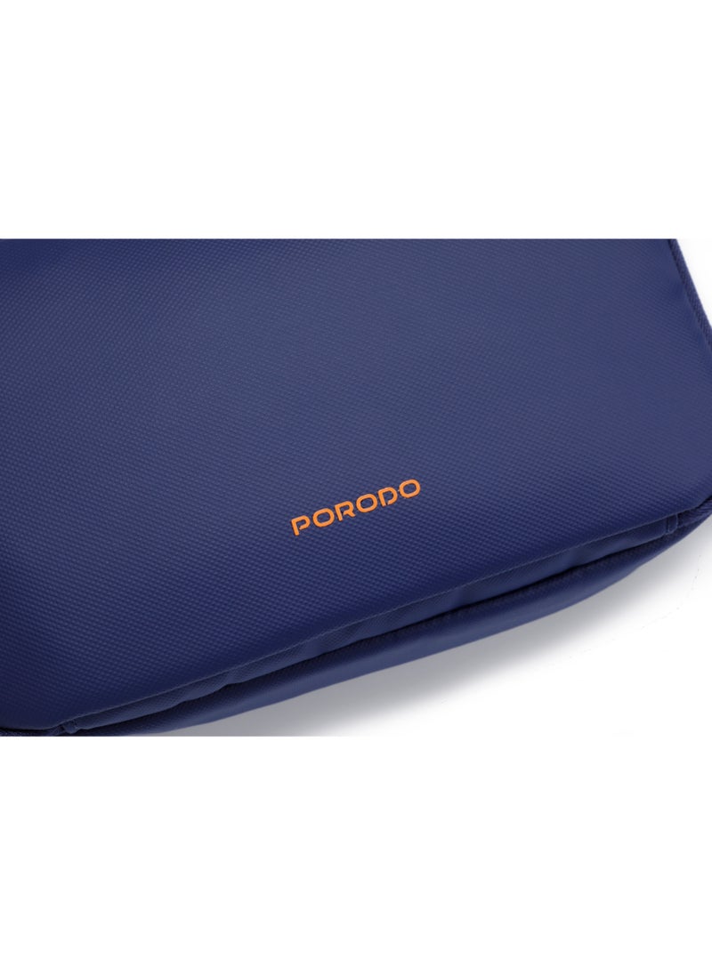 porodo Ultralite Organizer Pouch with Dual Compartment and Water-Repellent Fabric / Portable Hand Bag / Travel Pouch / Internal Mesh Pockets - Navy Blue  - Image 3