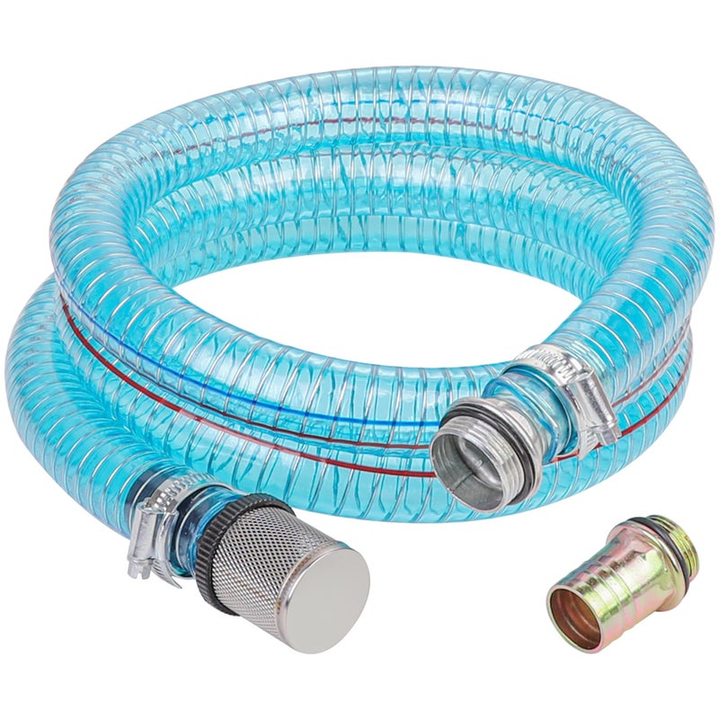 HOOTSUM 1 Inch Suction Hose for Fuel Diesel Transfer Pump 65 Feet Oil Kerosene Transfer Tube with 34  1 Inch Threaded Couplings