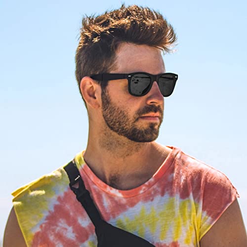 Joopin Trendy Square Folding Sunglasses Retro Foldable Sun Glasses Poalrized UV400 Fold Up Shades for Women Men (Foldable Black) - Image 2
