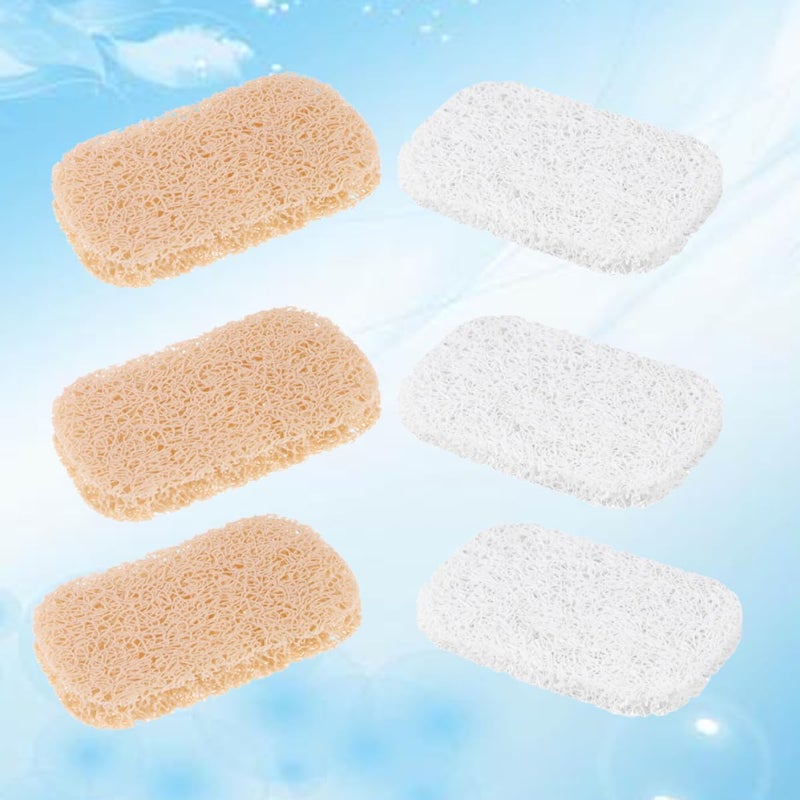 6Pcs Non Slip PVC Soap Saver Dish Set White Beige for Bathroom Kitchen - Image 5