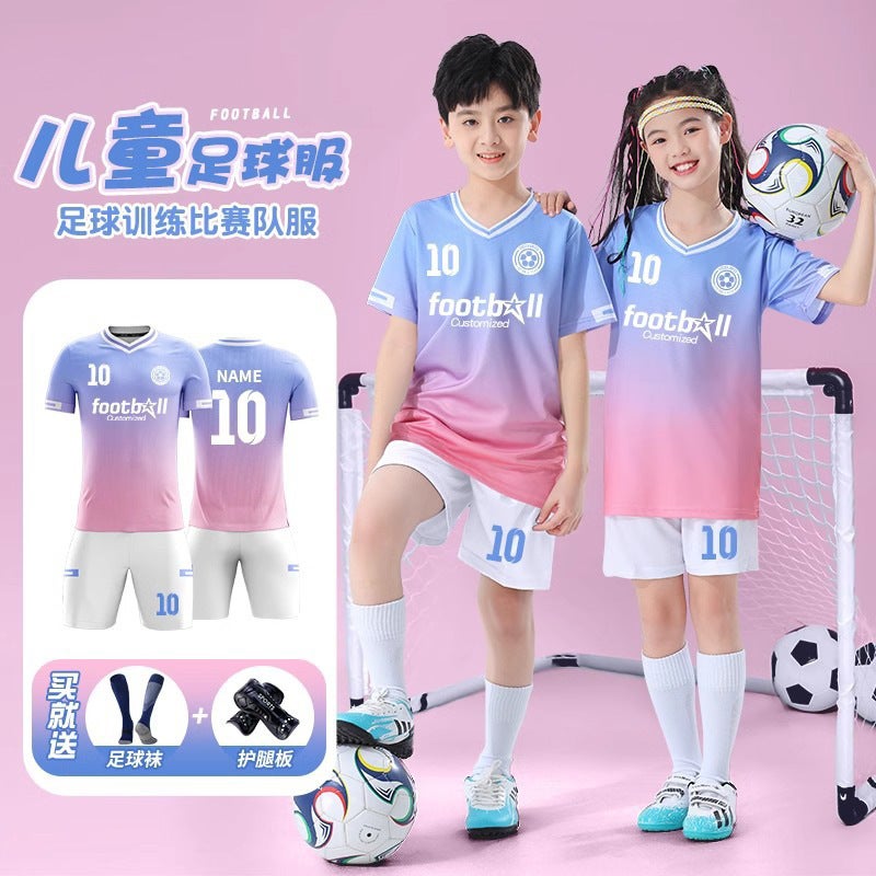 High-End Children'S Football Uniform Set, Breathable And Sweat-Absorbent Sports Football Game Training Uniform, Adult Football Jersey With Personalized Printing - Image 4