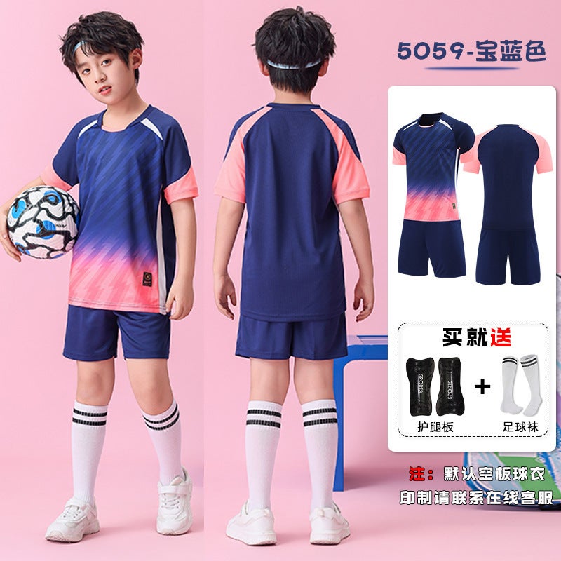 High-End Children'S Football Uniform Set, Breathable And Sweat-Absorbent Sports Football Game Training Uniform, Adult Football Jersey With Personalized Printing - Image 2