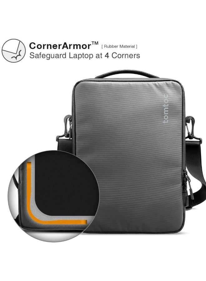 Tomtoc DefenderACE-A04 Eco-Friendly 14-Inch Laptop Shoulder Bag – Slim 360° Protective Sleeve with Strap, Water-Resistant Recycled Fabric – Compatible with MacBook Pro 14", MacBook Air M3/M2, Dell XPS 13, Surface Laptop 5  - Image 4