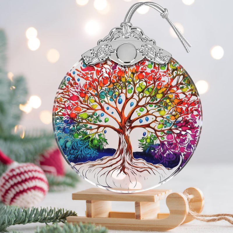 Jocidea Christmas Ornament - Stained Glass Tree of Life Ornament - Christmas Home Decor - Christmas Tree Ornament - Holiday Ornament - Holiday Present Ideas - Gift Exchange - Image 3