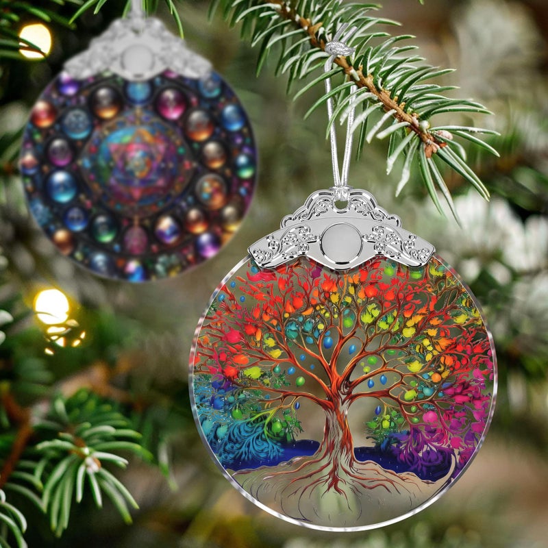 Jocidea Christmas Ornament - Stained Glass Tree of Life Ornament - Christmas Home Decor - Christmas Tree Ornament - Holiday Ornament - Holiday Present Ideas - Gift Exchange - Image 4