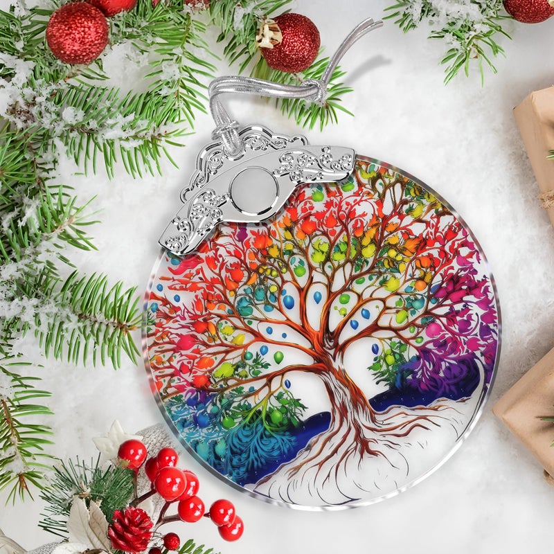 Jocidea Christmas Ornament - Stained Glass Tree of Life Ornament - Christmas Home Decor - Christmas Tree Ornament - Holiday Ornament - Holiday Present Ideas - Gift Exchange - Image 5