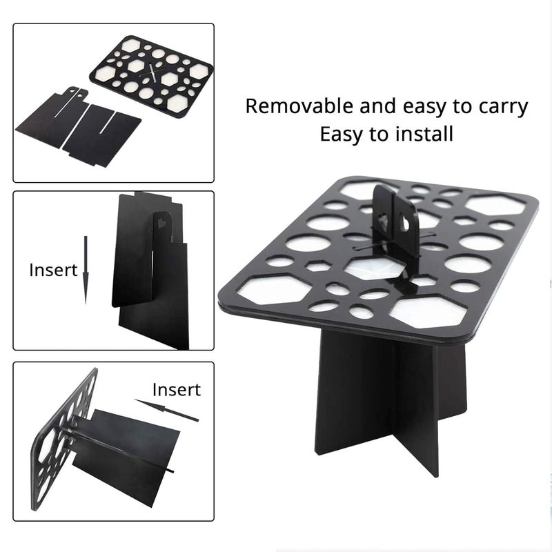 BEAKEY Make up Brush Drying Rack, Collapsible Makeup Brush Holder 28 Holes Makeup Brush Dryer Stand - Black - Image 5