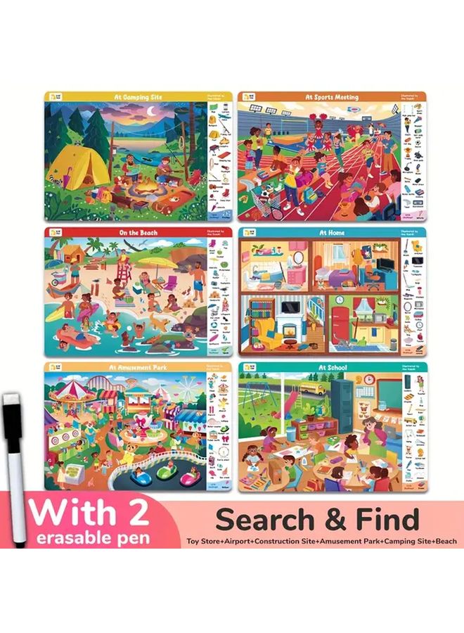 Set Of 3 Interactive Find The Hidden Objects Cards For Kids Theme B E - Image 1