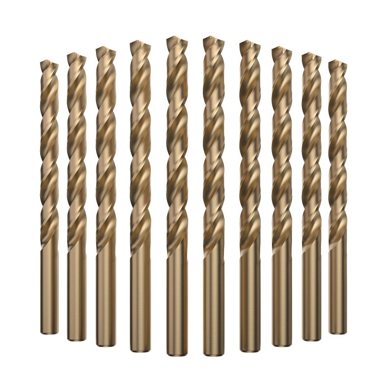 LU&MN LUMN M35 Jobber Drill Bits M35 Cobalt HSS Ultra Hardness HeatResistant 135 Split Point Straight Shank Drilling for Cast Iron Aluminum and Other Metal 516 10 pcs - Image 2