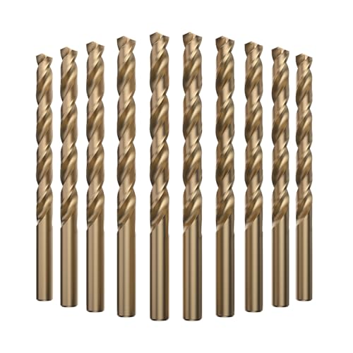 LU&MN LUMN M35 Jobber Drill Bits M35 Cobalt HSS Ultra Hardness HeatResistant 135 Split Point Straight Shank Drilling for Cast Iron Aluminum and Other Metal 516 10 pcs - Image 1