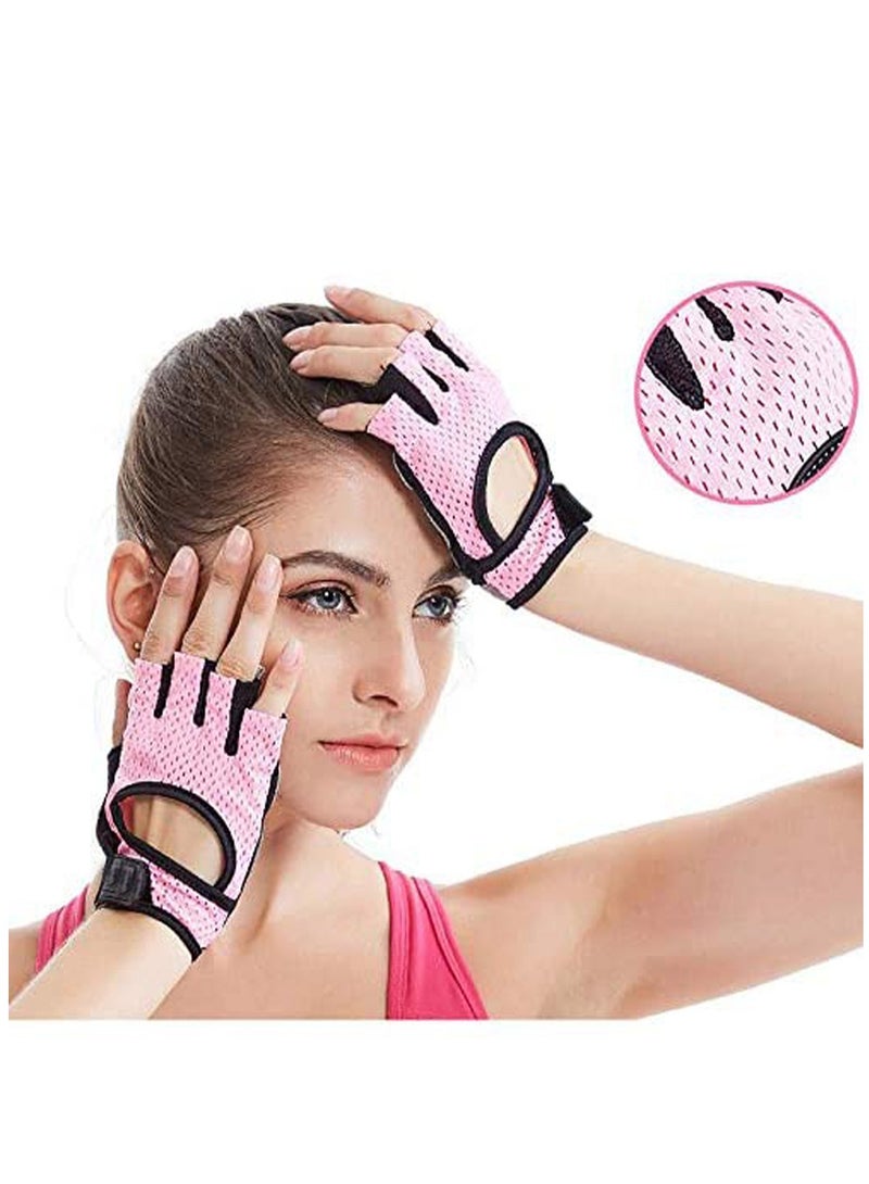 SYOSI Anti-skid Half Finger Gym Gloves Sports Body Building Training Exercise Cycling Biking Wrist Gloves Women & Men Dumbbell Fitness Exercise Weightlifting  - Image 3