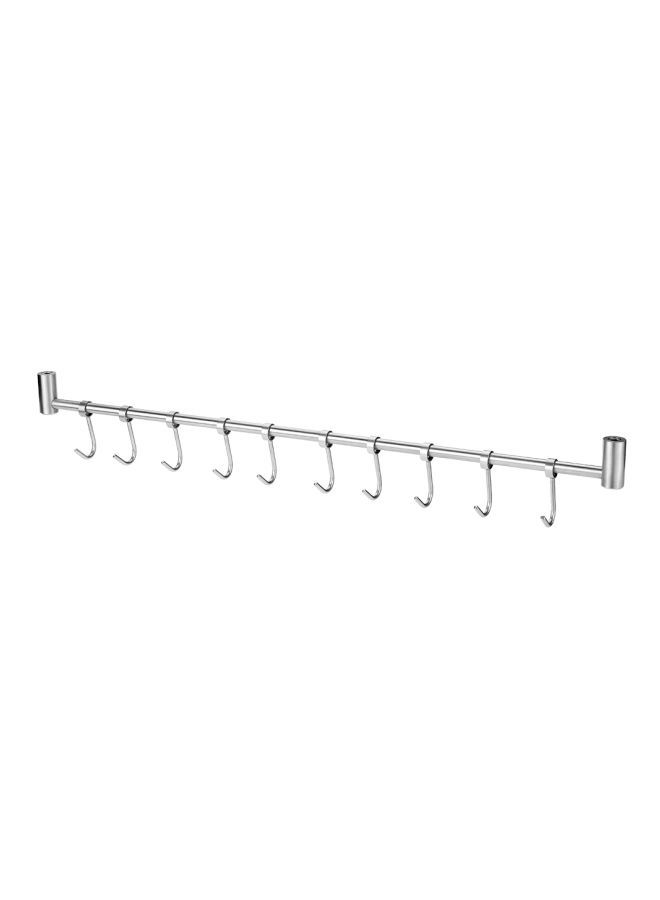 NIBEMINENT Wall Mounted Storage Organizer Rack Silver 58x4x1.8cm  - Image 1