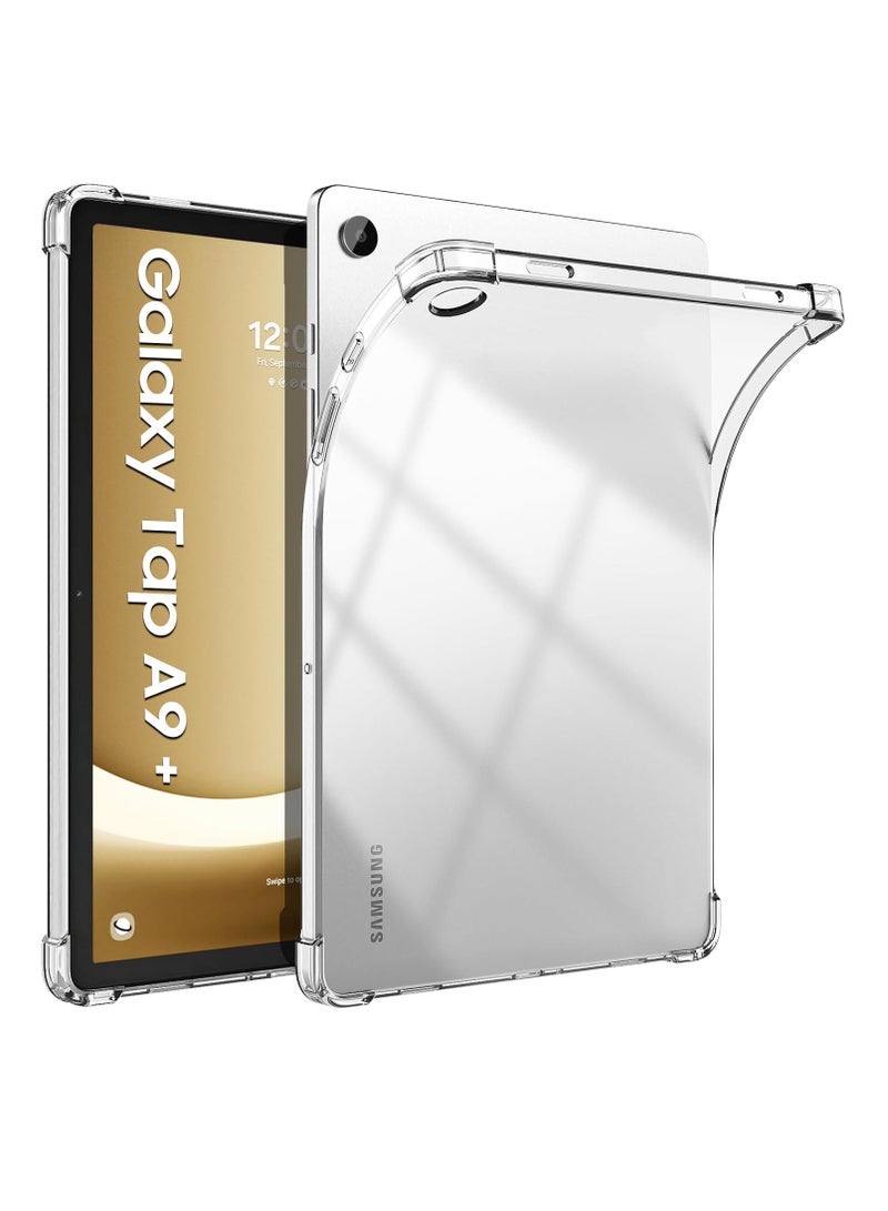 DUSALA Clear Case Cover Compatible with Galaxy Tab A9 Plus/Tab A9 +, Slim Lightweight Transparent Soft Cover with Soft Silicone Raised Edge - Image 1