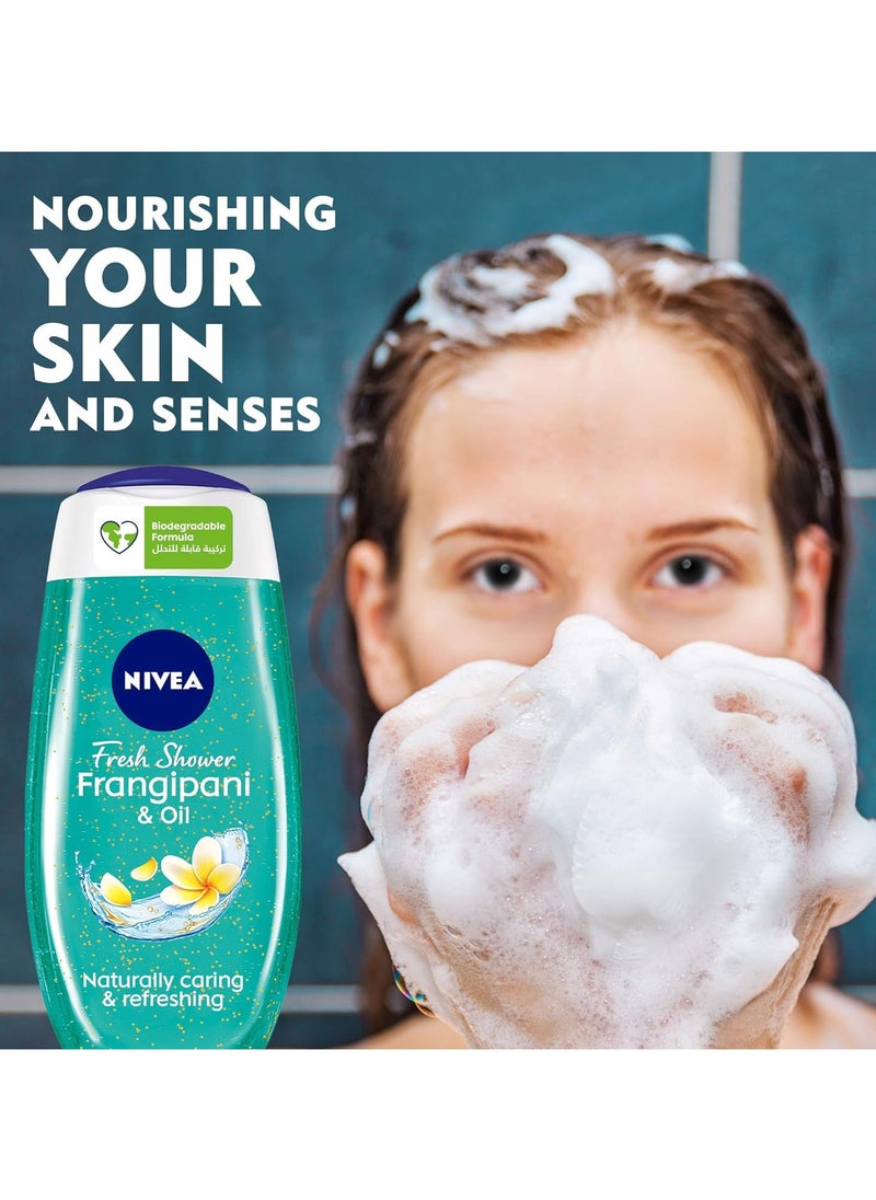 Nivea Shower Gel Body Wash Frangipani & Caring Oil Pearls Frangipani Scent 250ml  - Image 3