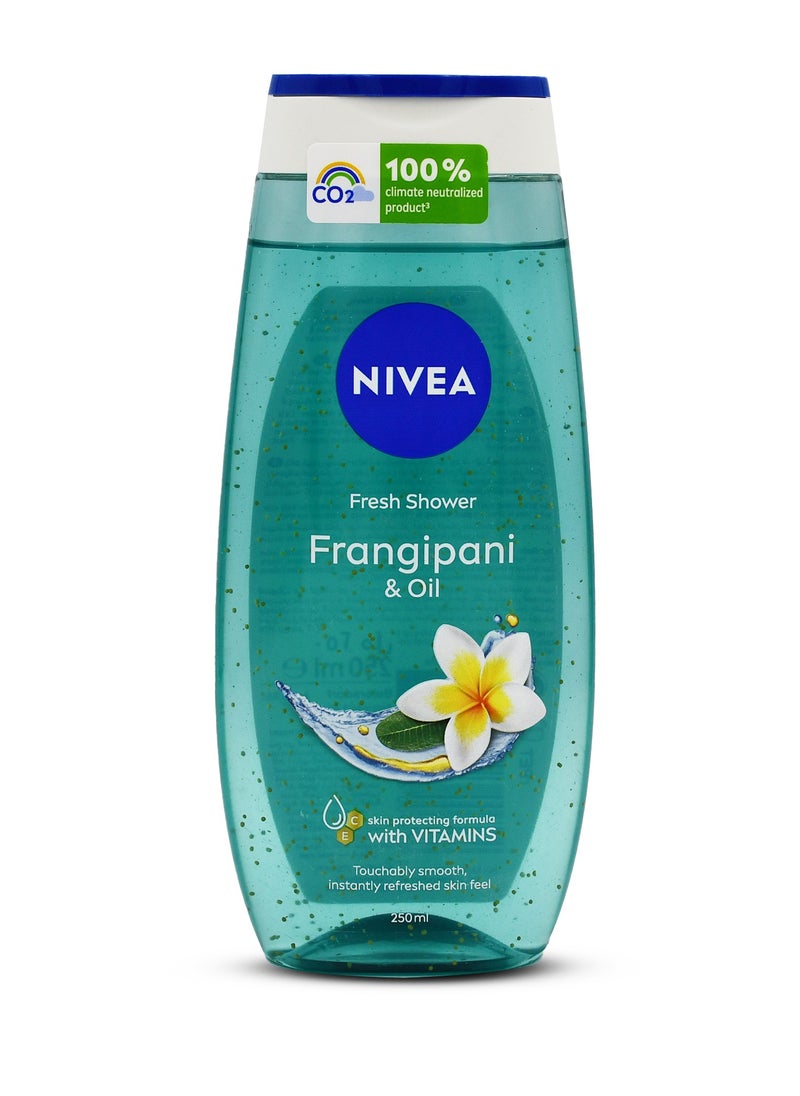 Nivea Shower Gel Body Wash Frangipani & Caring Oil Pearls Frangipani Scent 250ml  - Image 2