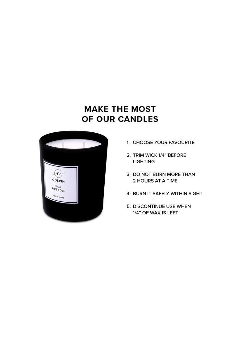 كوليش شمعة معطرة برائحة الورد الأسود والعود 230 جرام  - Image 4