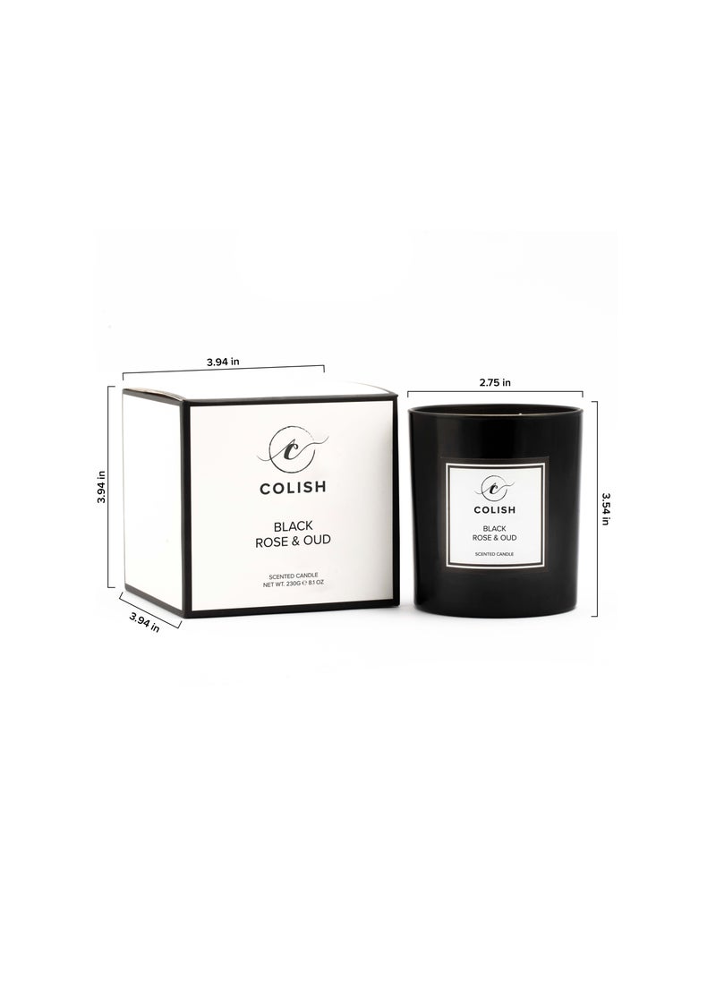 كوليش شمعة معطرة برائحة الورد الأسود والعود 230 جرام  - Image 2