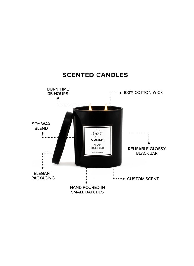 كوليش شمعة معطرة برائحة الورد الأسود والعود 230 جرام  - Image 3