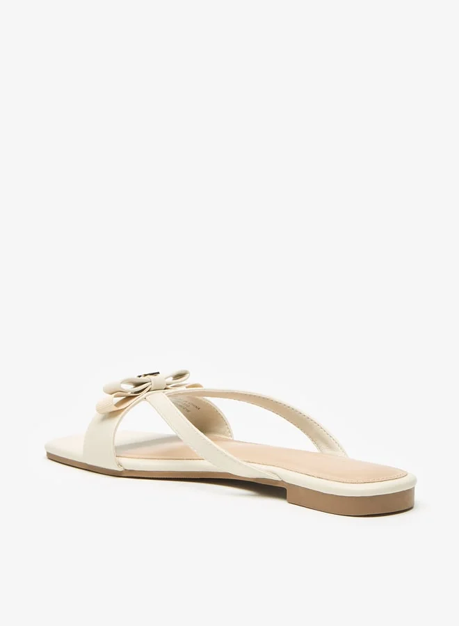 فلورا بيلا من شو إكسبرس Women Bow Accent Slip-On Flat Sandals