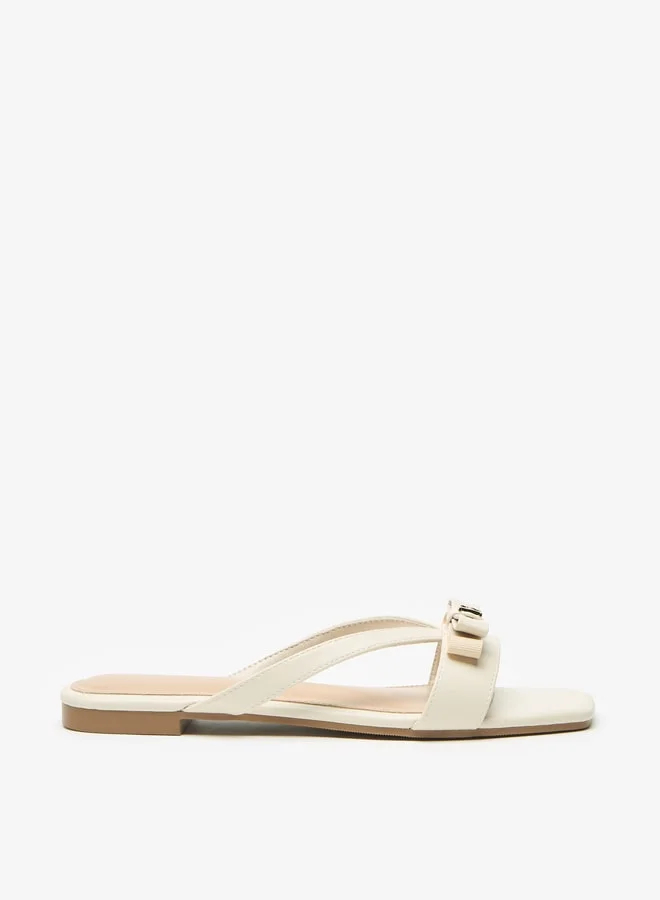 فلورا بيلا من شو إكسبرس Women Bow Accent Slip-On Flat Sandals