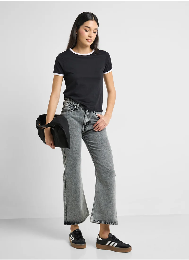 جينجر Straight Fit Acid Wash Jeans