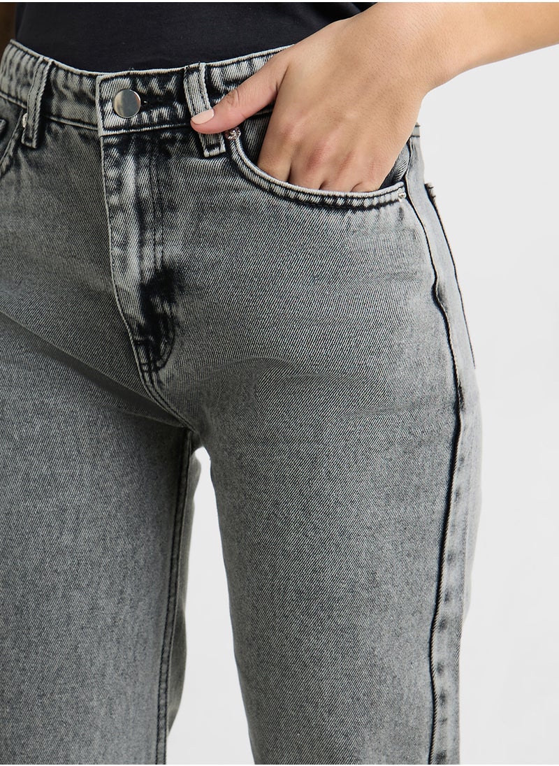 Ginger Straight Fit Acid Wash Jeans  - Image 4