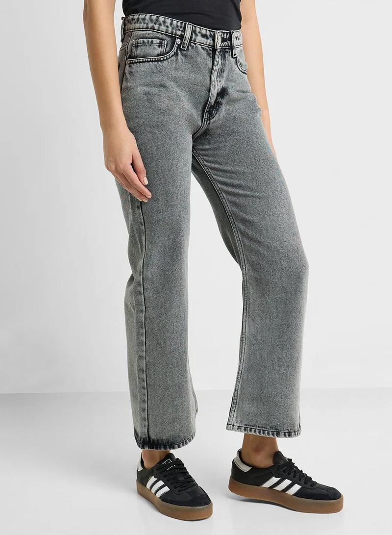 Straight Fit Acid Wash Jeans