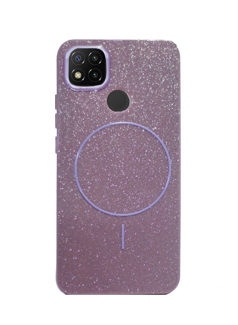 متوافق مع جراب ظهر Redmi 9C الخلفي الكريستالي البسيط اللامع متوافق مع Magsafe For - (أرجواني)