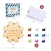 Offelec Mexican Train Dominoes Accessories Set with Wooden Hub Felted Bottom Includes 9 Metal Train Markers 100Sheet Score Pads Mexican Train Domino Game Replacement Parts for 28 Players Family Game - Image 4
