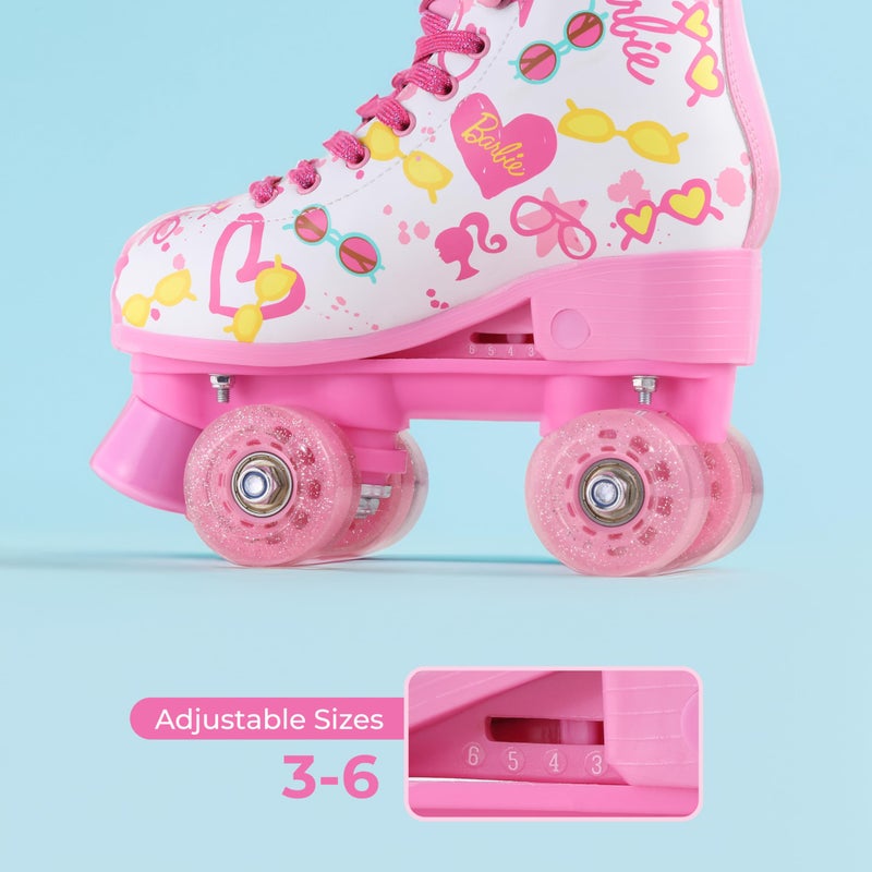 VOYAGER Barbie Roller Skates for Girls - Adjustable Sizes 12-2, Glitter Wheels, ABEC 5 Bearings - Durable PVC Material, Foam Shoe Lining - Perfect for Active Fun and Adventures - Image 3