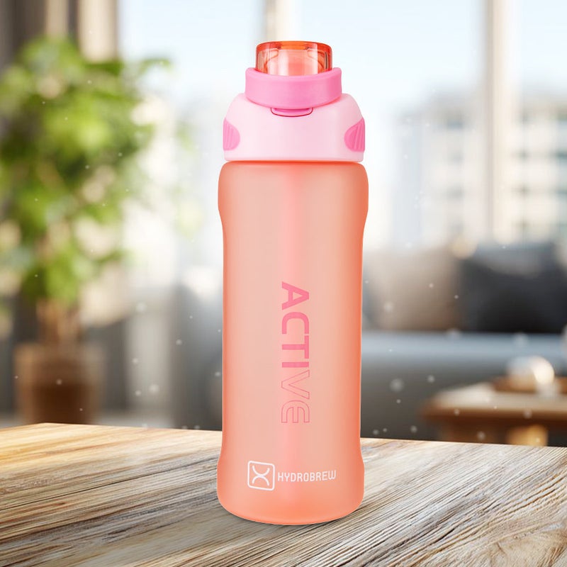 HYDROBREW Sip Switch Tritan Water Bottle 1000ml Leakproof, BPA Free, Straw & Spout Lid- Rose Silk - Image 2