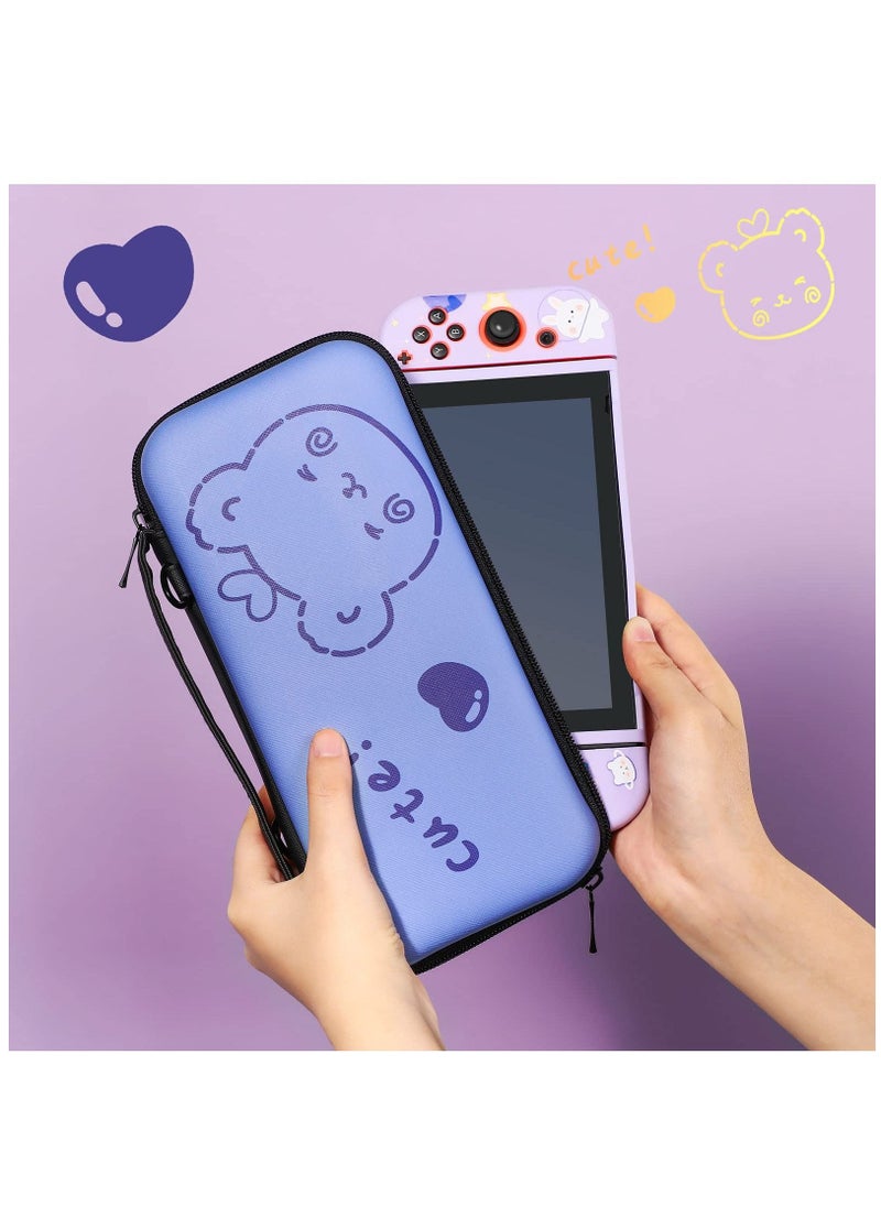 Y&D - Rabbit Protective Case and Carrying Case, Soft Slim Cover for Console Controllers, Hard Shell Travel Bag with 12 Game Card Slots (Compatible Switch) - Image 1