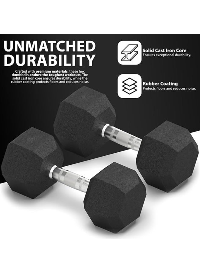 ZENO Dumbbells Set | Weights Dumbbells Set | Metal Dumbbells Pair | Hex Dumbbells For Workouts | Dumbbell Set For Home Training & Gym | Weights Set | Anti Slip & Anti Roll