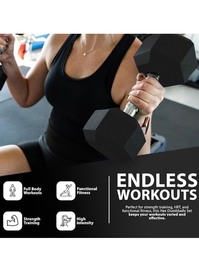 ZENO Dumbbells Set | Weights Dumbbells Set | Metal Dumbbells Pair | Hex Dumbbells For Workouts | Dumbbell Set For Home Training & Gym | Weights Set | Anti Slip & Anti Roll