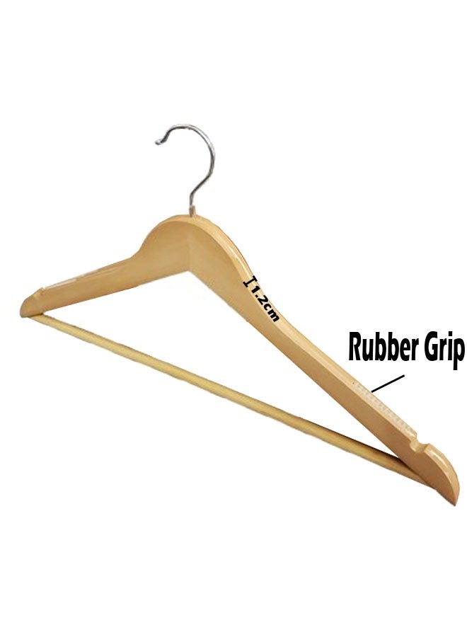 KLNAMAEAAN Pack of 20 Non-Slip Swivel Hook Wooden Hangers With Rubber Grip  - Image 4