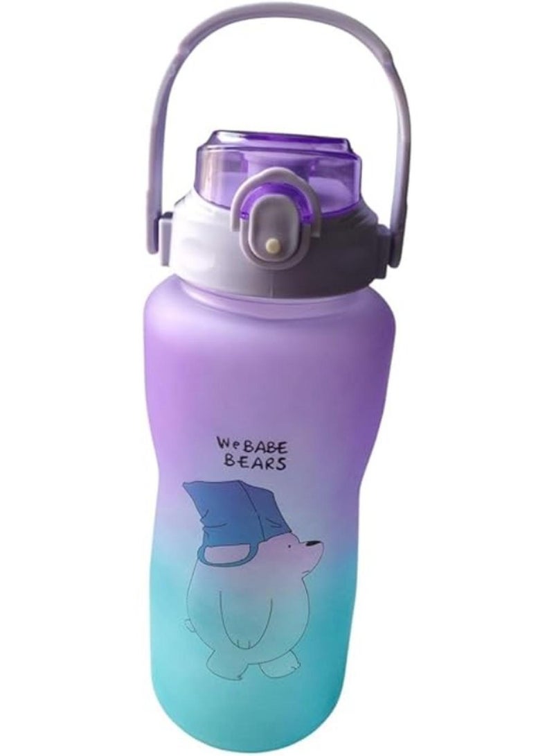 Spaceshoop Large BPA Free Motivational Sayings 2L Sports Water Bottle for Gym Cycling School Fitness Outdoor (purple) - Image 1