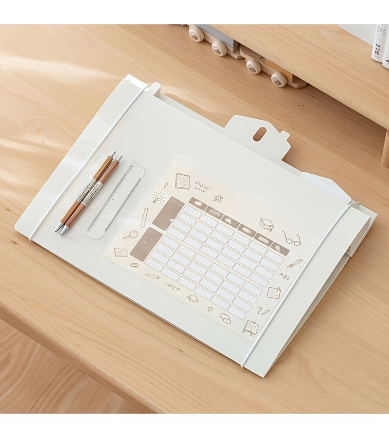 Khaki A4 File Folder Multi Layer Handheld Plan Organizer - Image 4