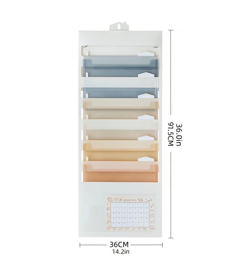 Khaki A4 File Folder Multi Layer Handheld Plan Organizer - Image 2
