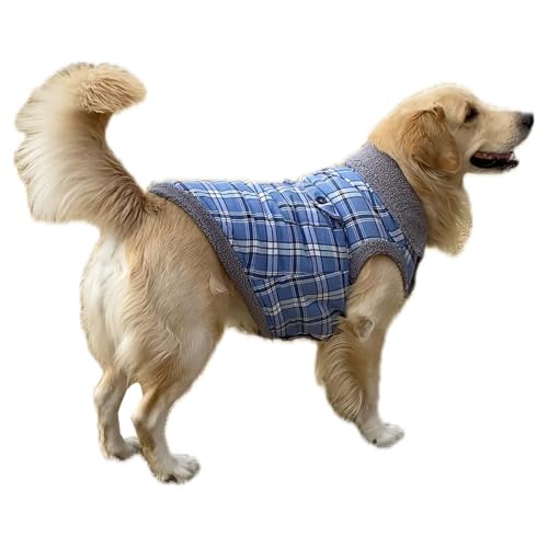 Lulala Warm Dog Coat, Puffer Dog Coat for Cold Weather, Quilting Winter Dog Jacket with Ultra Thick Plush Pockets (Blue-10 Inch) - Image 1