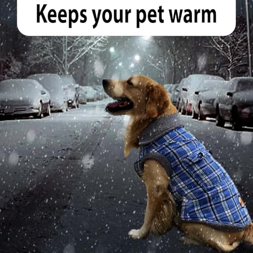 Lulala Warm Dog Coat, Puffer Dog Coat for Cold Weather, Quilting Winter Dog Jacket with Ultra Thick Plush Pockets (Blue-10 Inch) - Image 2